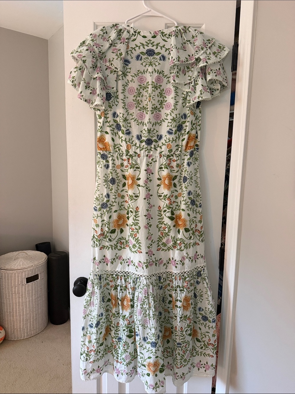 FARM Rio White Floral Tie-Waist Midi Dress - Picture 3 of 5
